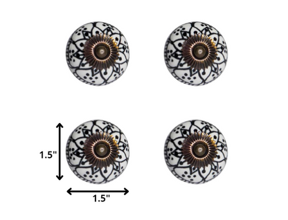 1.5" X 1.5" X 1.5" Black White Copper  Knobs 12 Pack-4