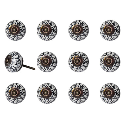 1.5" X 1.5" X 1.5" Black White Copper  Knobs 12 Pack-1