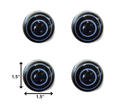 1.5" X 1.5" X 1.5" Black And Light Blue Knobs 12 Pack-4
