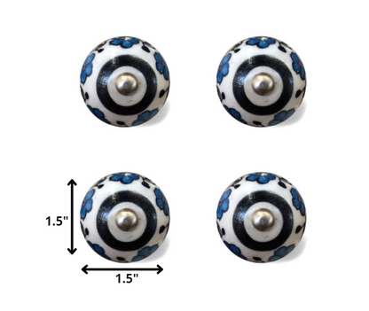 1.5" X 1.5" X 1.5" White Black And Navy  Knobs 12 Pack-4
