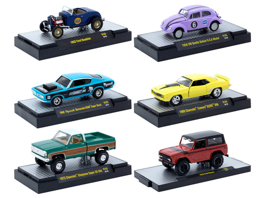 "Auto-Thentics" 6 piece Set Release 103 IN DISPLAY CASES Limited Edition 1/64 Diecast Model Cars by M2 Machines-0