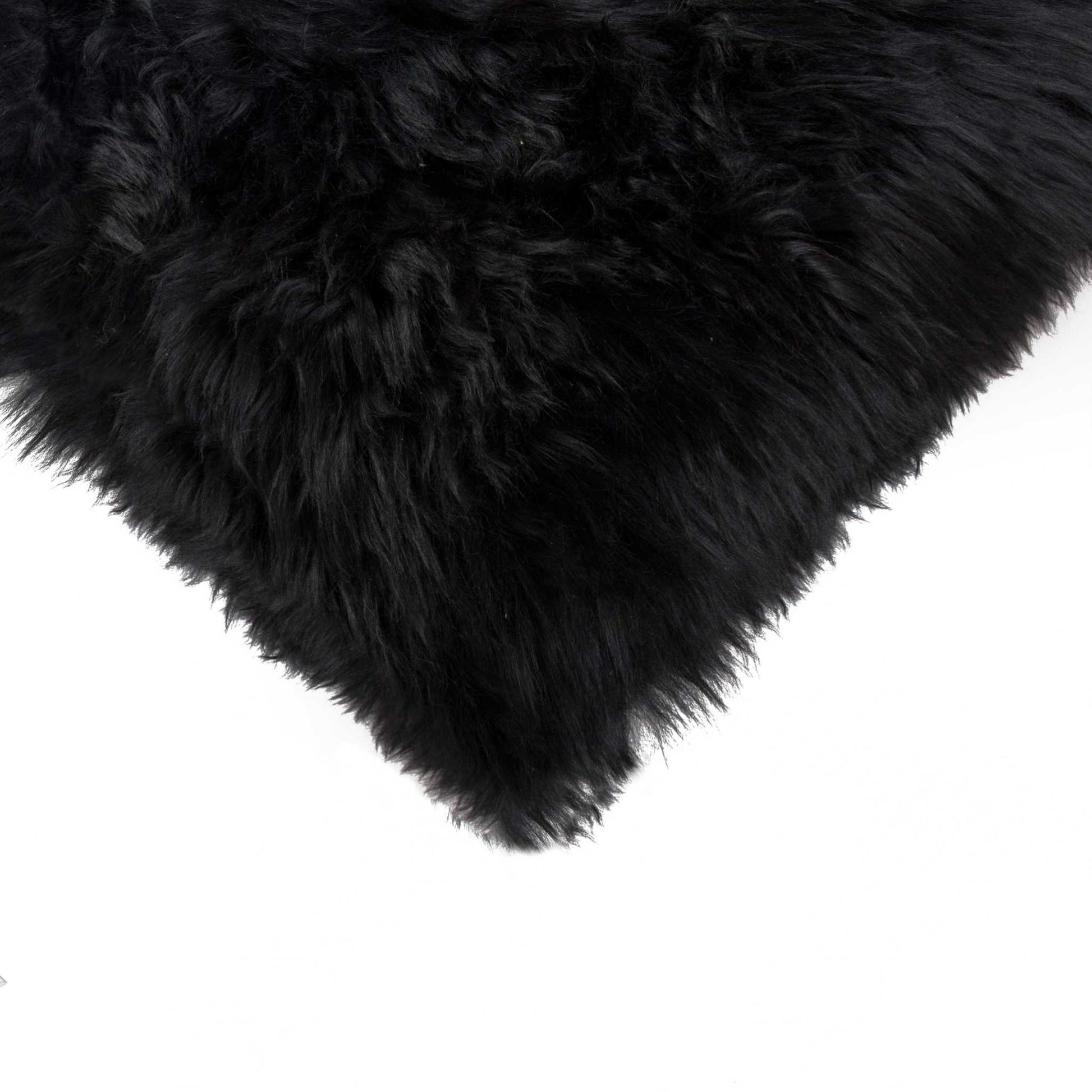 12" X 20" Black Sheepskin Lumbar Throw Pillow-2