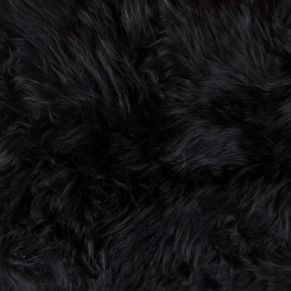 12" X 20" Black Sheepskin Lumbar Throw Pillow-3