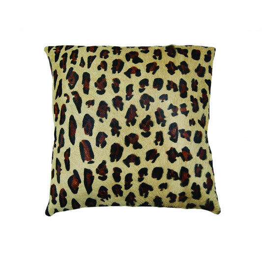 18" Black and Orange Cowhide Throw Pillow-0