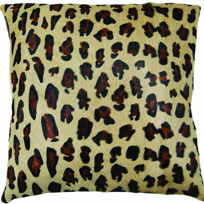18" Black and Orange Cowhide Throw Pillow-3