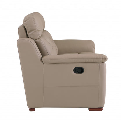 41" Beige Fascinating Leather Reclining Chair-3