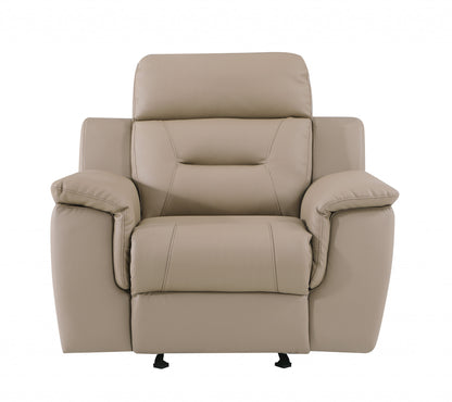 41" Beige Fascinating Leather Reclining Chair-5