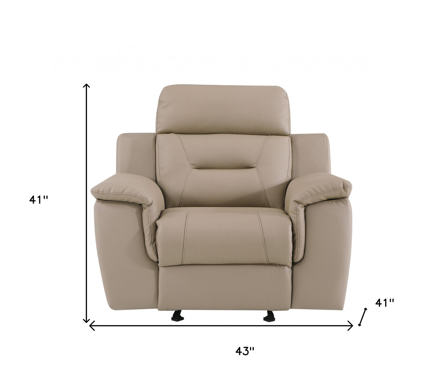 41" Beige Fascinating Leather Reclining Chair-6