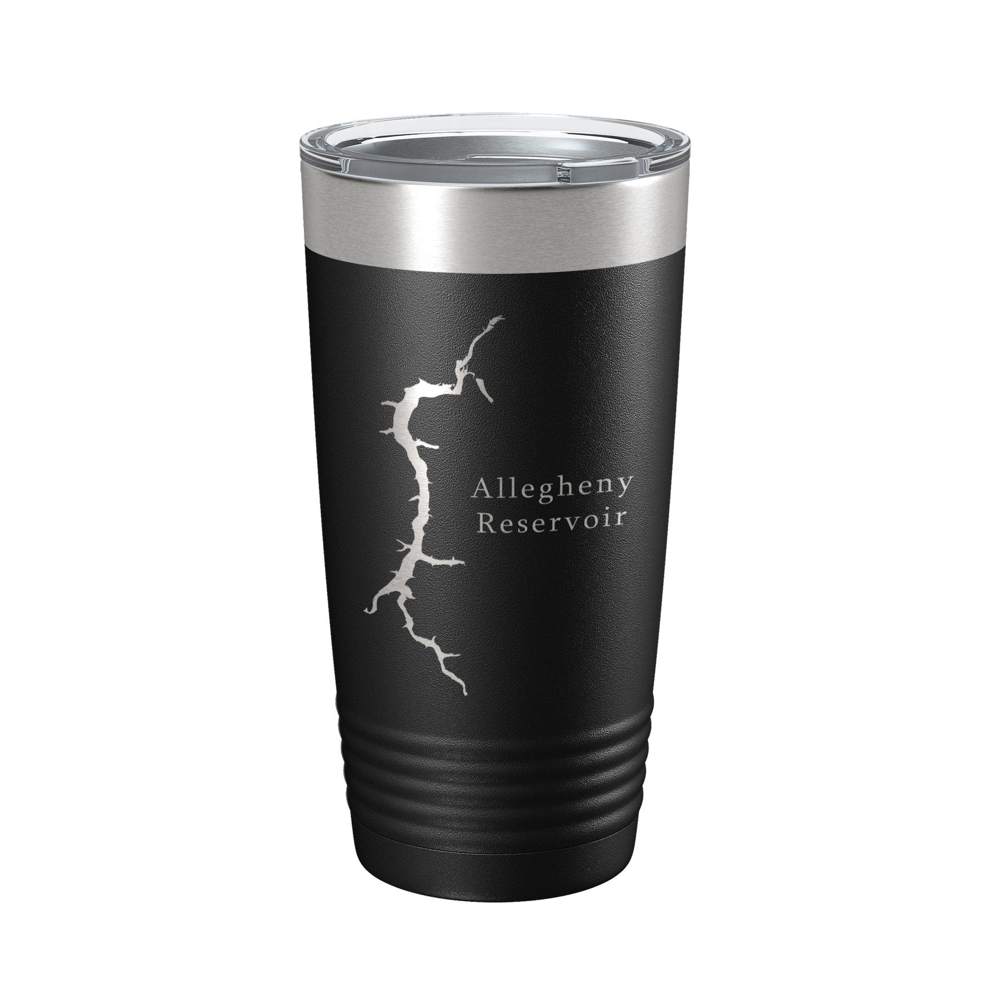 Allegheny Reservoir Tumbler Lake Map Travel Mug Insulated Laser Engraved Coffee Cup Pennsylvania 20 oz-0