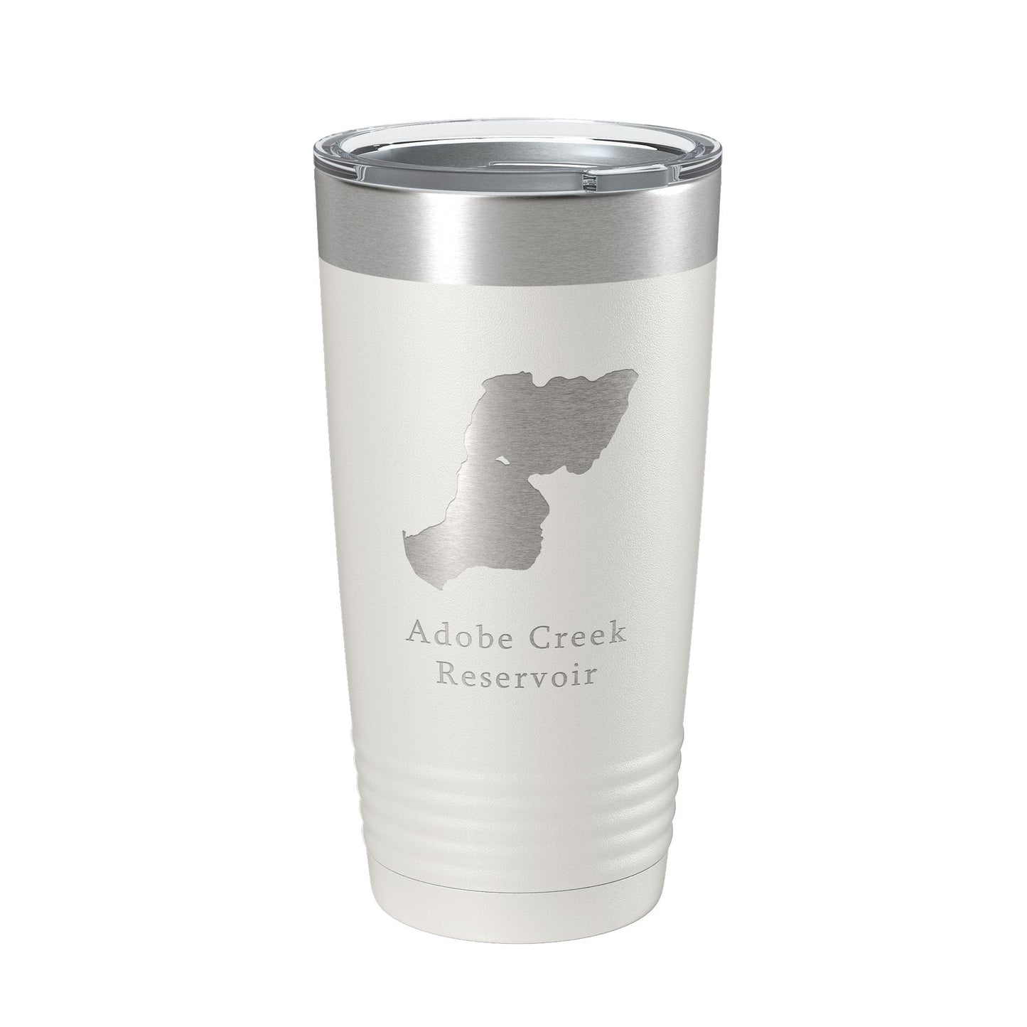 Adobe Creek Reservoir Tumbler Lake Map Travel Mug Insulated Laser Engraved Coffee Cup Colorado 20 oz-1