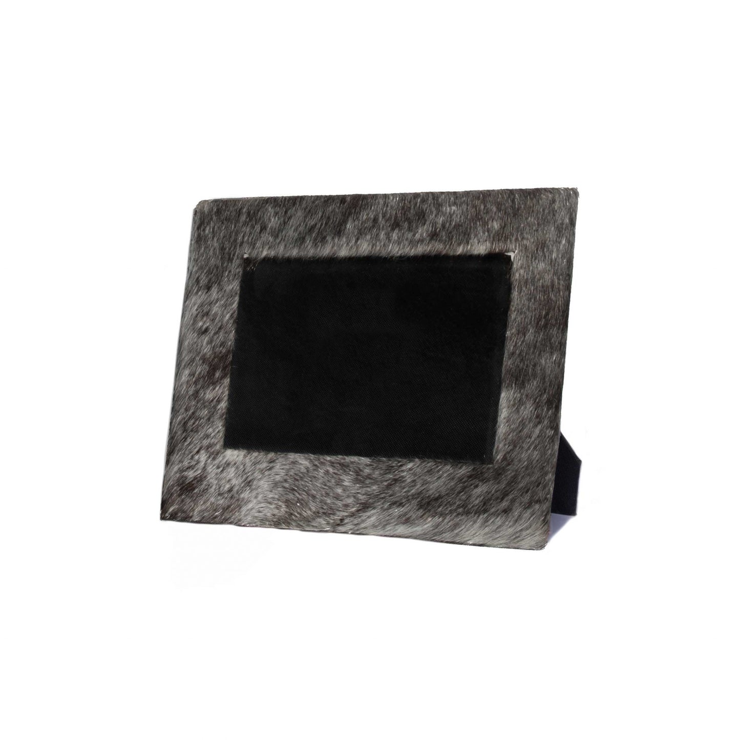 4" x 6" Gray Cowhide Tabletop Picture Frame with Mat-3