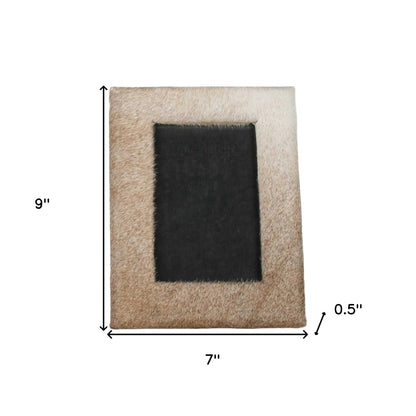 4" x 6" Natural Cowhide Tabletop Picture Frame with Mat-6