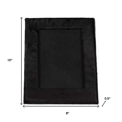 5" x 7" Black Cowhide Hanging & Tabletop Picture Frame with Mat-5