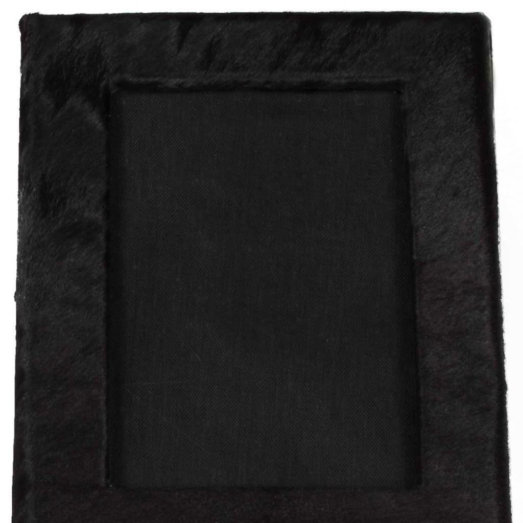 5" x 7" Black Cowhide Hanging & Tabletop Picture Frame with Mat-4
