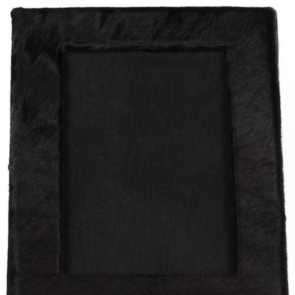 5" x 7" Black Cowhide Hanging & Tabletop Picture Frame with Mat-4