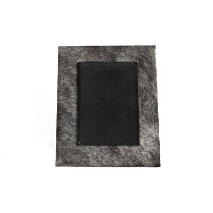 5" x 7" Gray Cowhide Hanging & Tabletop Picture Frame with Mat-1