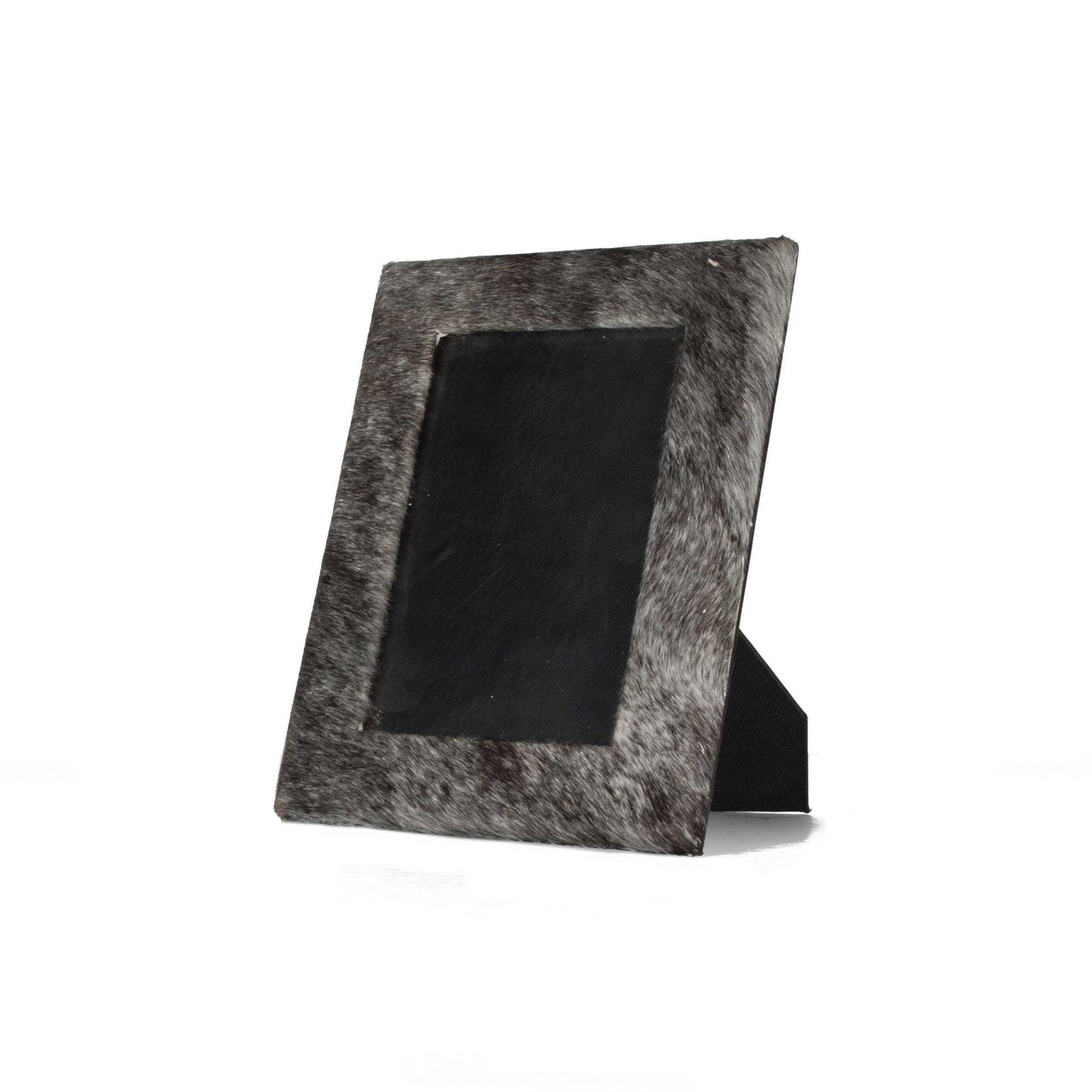 5" x 7" Gray Cowhide Hanging & Tabletop Picture Frame with Mat-3