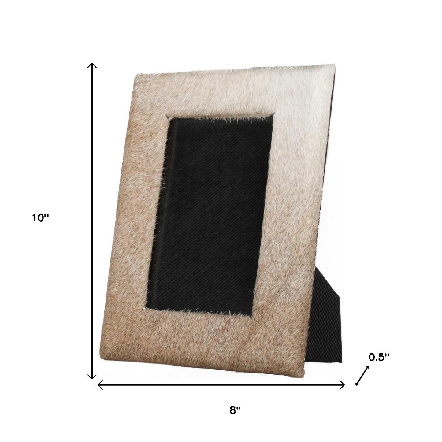 5" x 7" Natural Cowhide Hanging or Tabletop Picture Frame with Mat-5