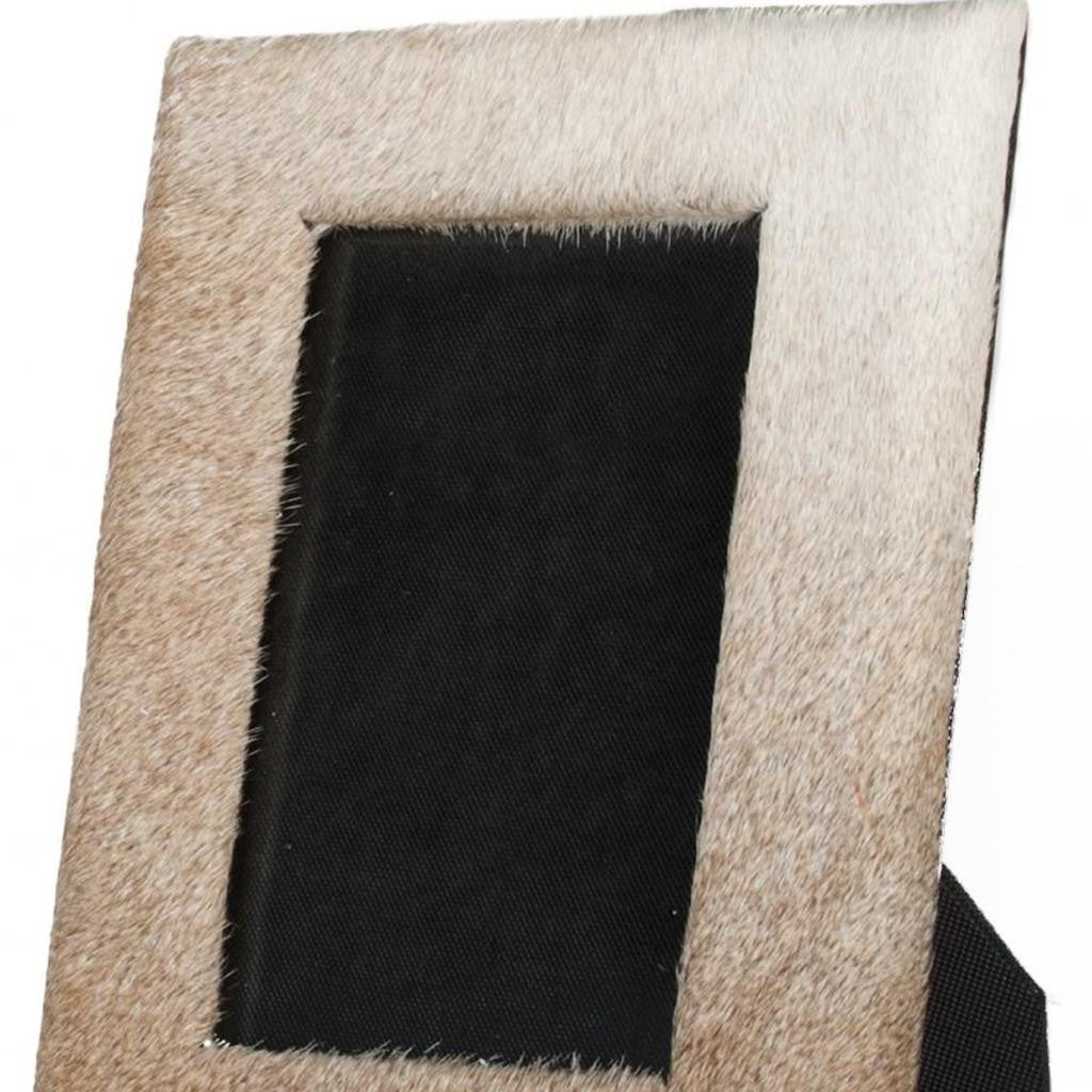 5" x 7" Natural Cowhide Hanging or Tabletop Picture Frame with Mat-4