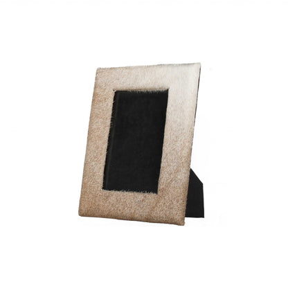 5" x 7" Natural Cowhide Hanging or Tabletop Picture Frame with Mat-1