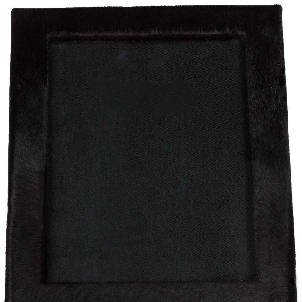 8" x 10" Black Cowhide Hanging & Tabletop Picture Frame with Mat-5