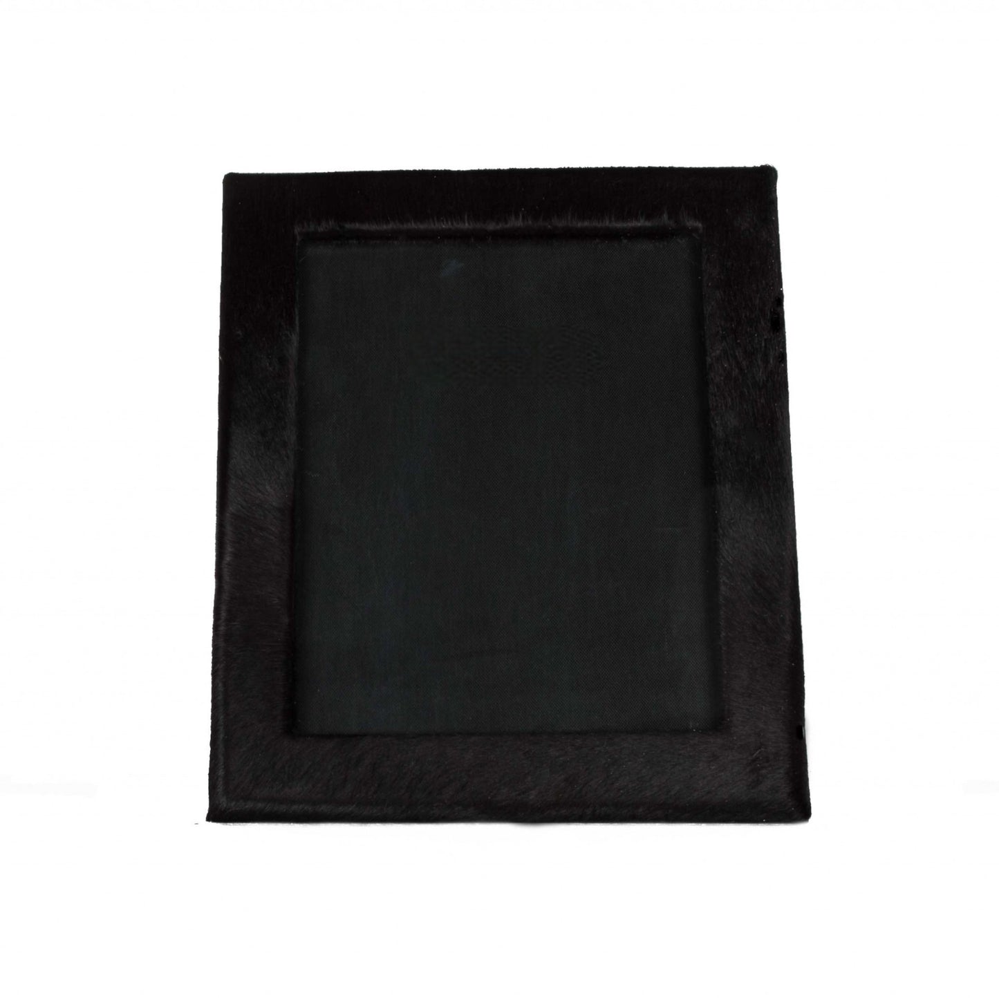 8" x 10" Black Cowhide Hanging & Tabletop Picture Frame with Mat-1
