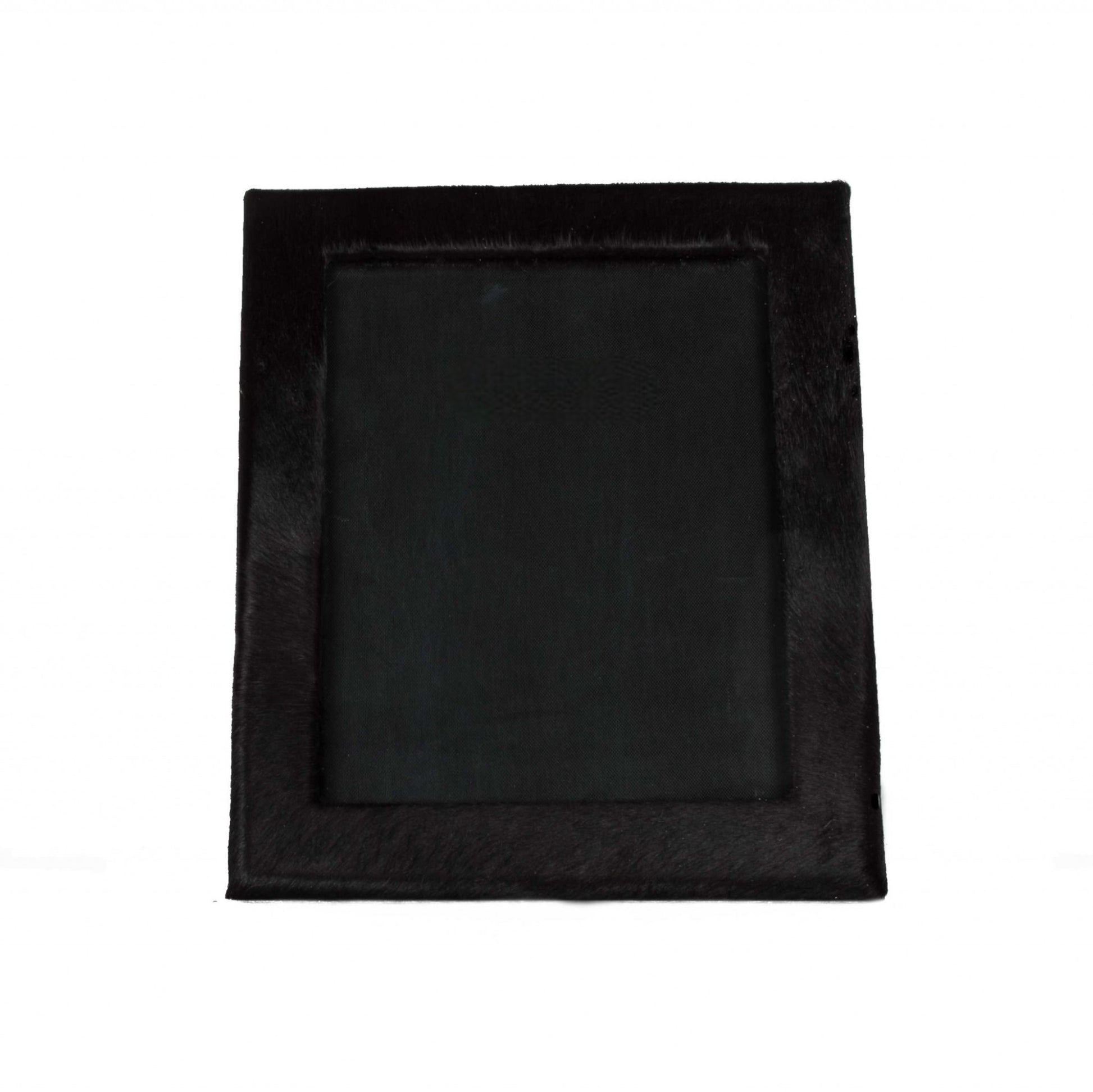 8" x 10" Black Cowhide Hanging & Tabletop Picture Frame with Mat-1