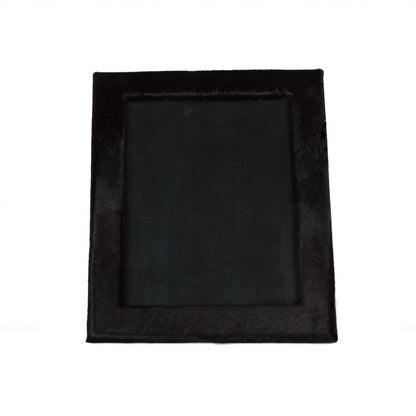 8" x 10" Black Cowhide Hanging & Tabletop Picture Frame with Mat-1