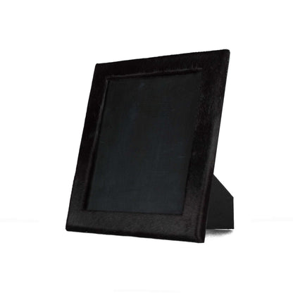 8" x 10" Black Cowhide Hanging & Tabletop Picture Frame with Mat-2
