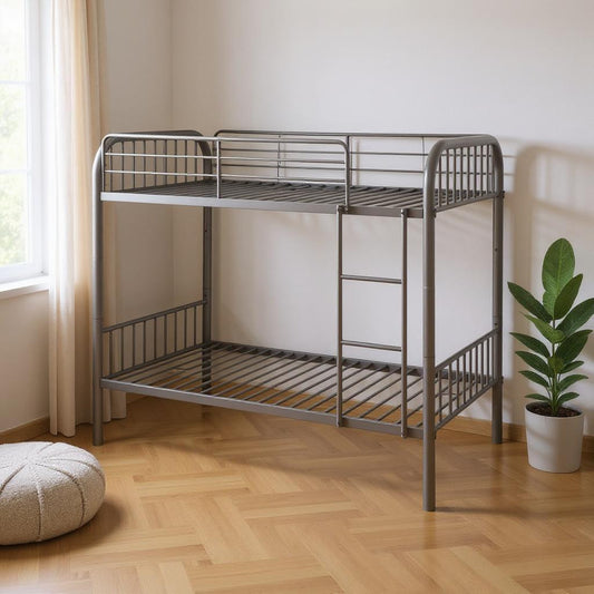 Gunmetal Twin Over Twin Metal Bunk Bed-0