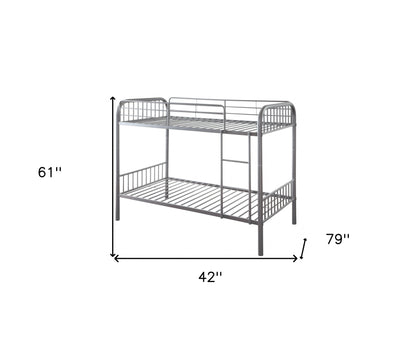 Gunmetal Twin Over Twin Metal Bunk Bed-6