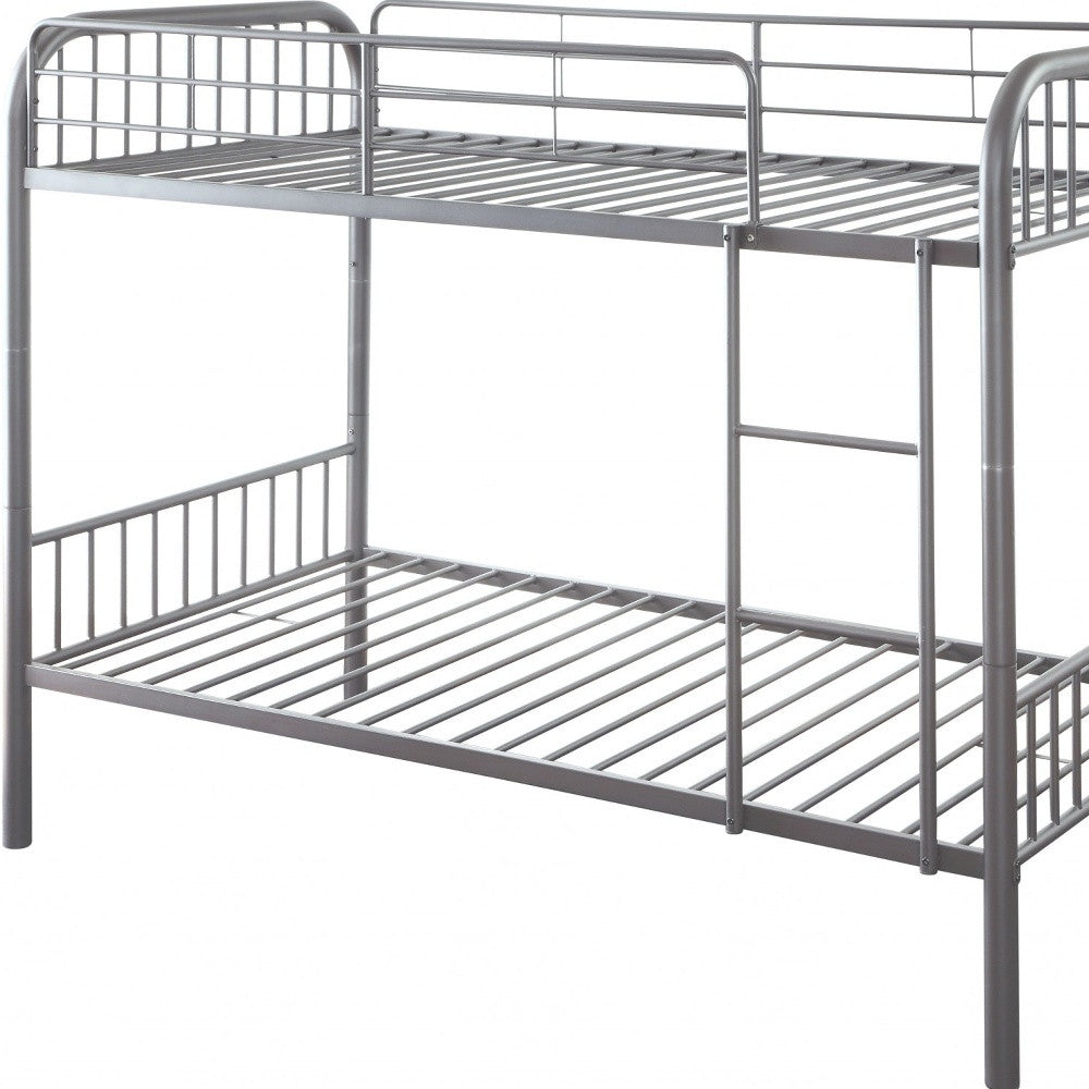 Gunmetal Twin Over Twin Metal Bunk Bed-3