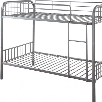 Gunmetal Twin Over Twin Metal Bunk Bed-3