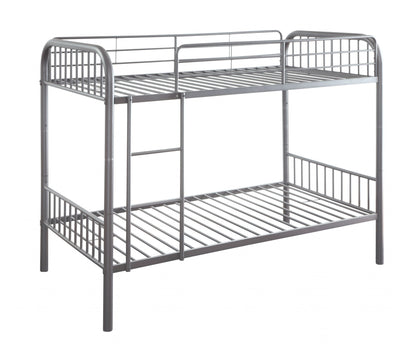 Gunmetal Twin Over Twin Metal Bunk Bed-4