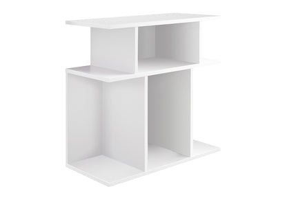 24" White Wood End Table With Six Open Shelves-8