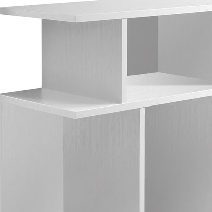 24" White Wood End Table With Six Open Shelves-2