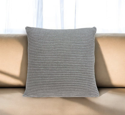 20" X 7" X 20" Elegant Transitional Gray Pillow Cover With Poly Insert-0