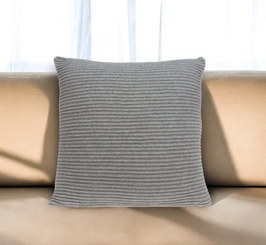 20" X 7" X 20" Elegant Transitional Gray Pillow Cover With Poly Insert-0