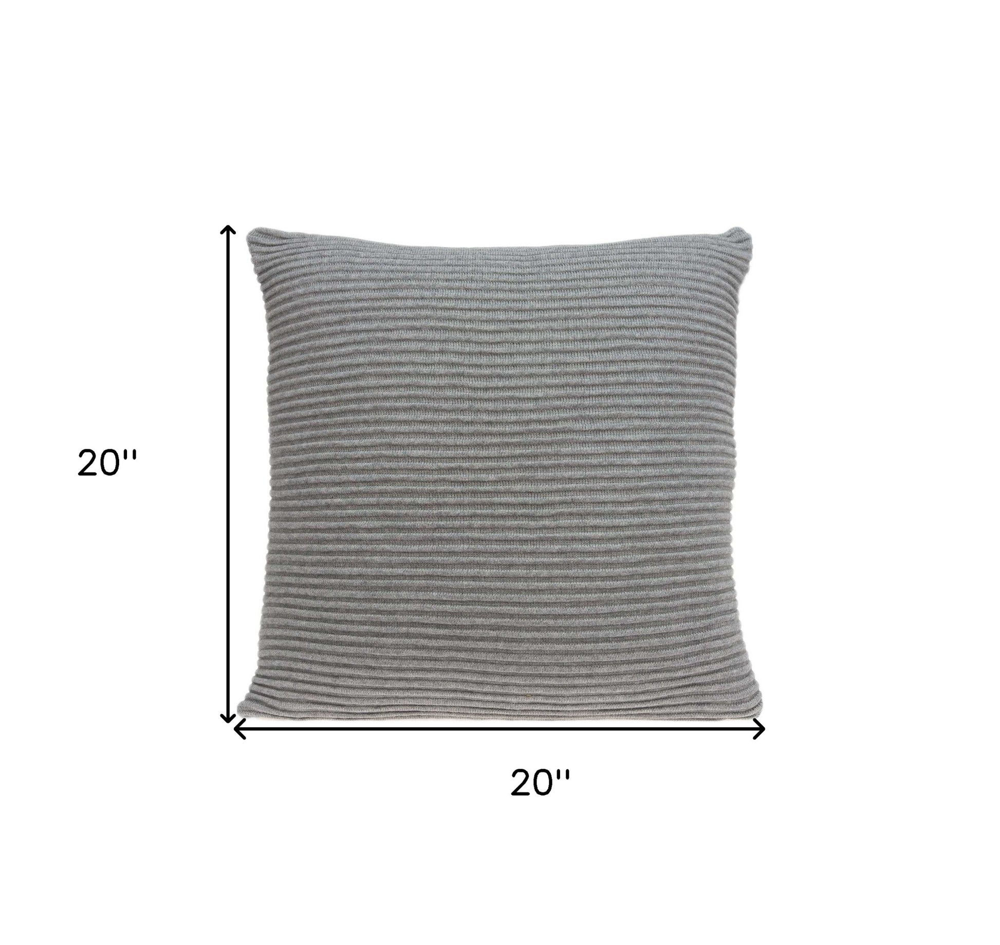 20" X 7" X 20" Elegant Transitional Gray Pillow Cover With Poly Insert-2