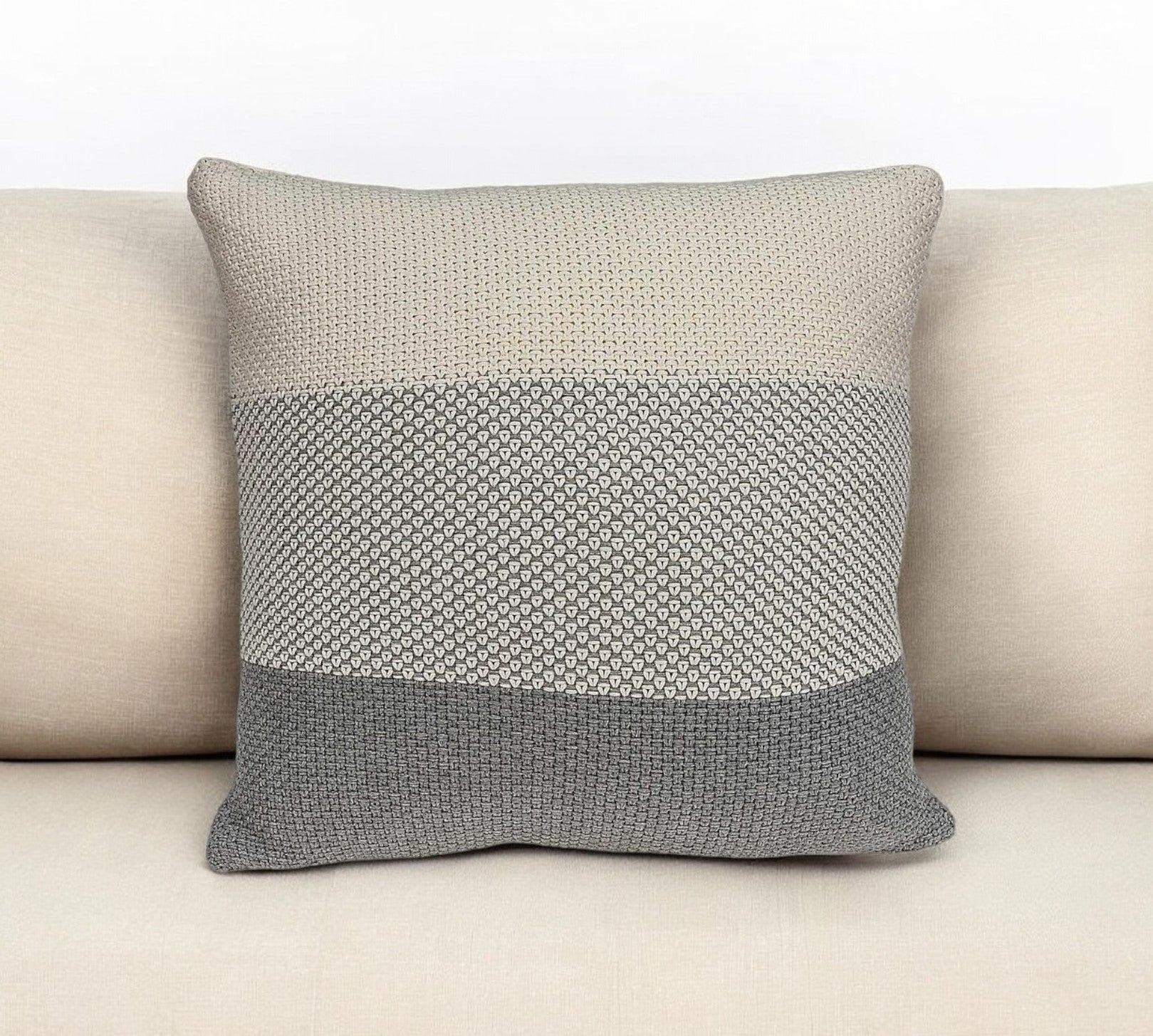 20" X 7" X 20" Transitional Tan Cotton Pillow Cover With Poly Insert-1