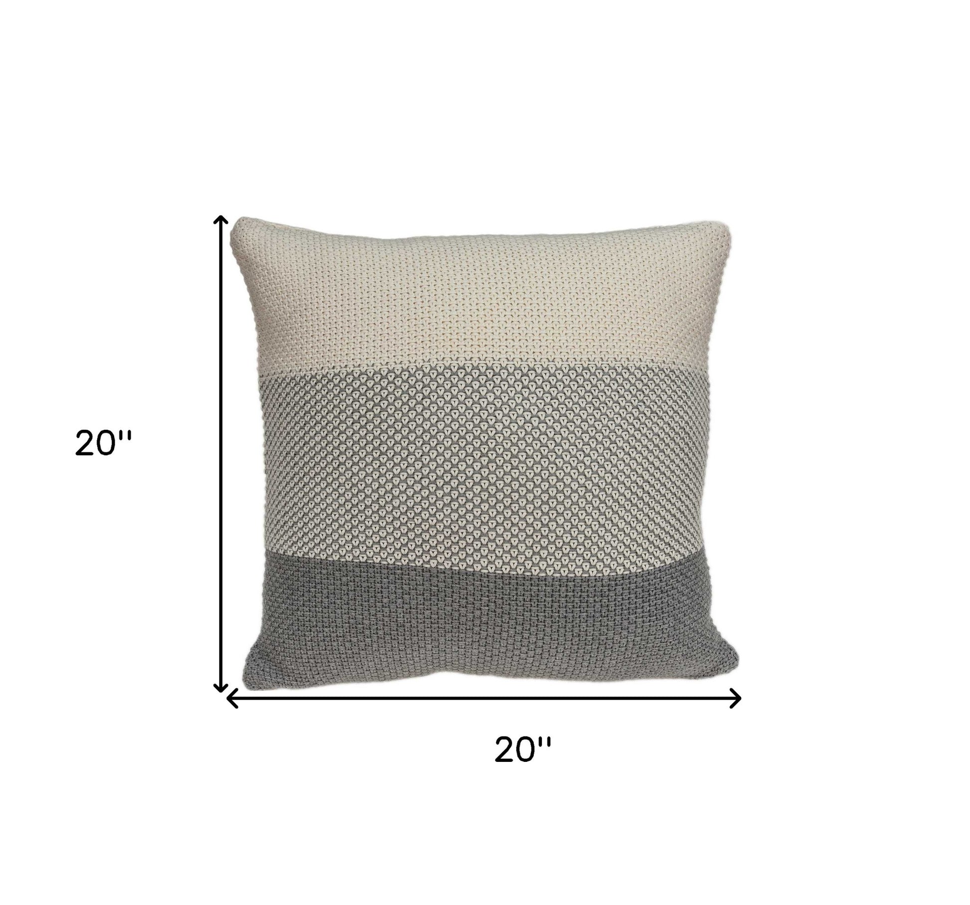 20" X 7" X 20" Transitional Tan Cotton Pillow Cover With Poly Insert-5