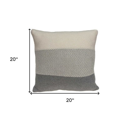 20" X 7" X 20" Transitional Tan Cotton Pillow Cover With Poly Insert-5