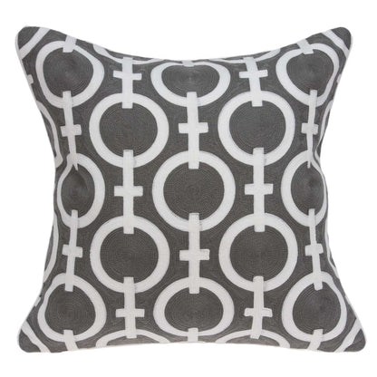 20" X 7" X 20" Transitional Gray And White Accent Pillow Cover With Poly Insert-1