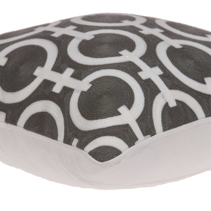 20" X 7" X 20" Transitional Gray And White Accent Pillow Cover With Poly Insert-5