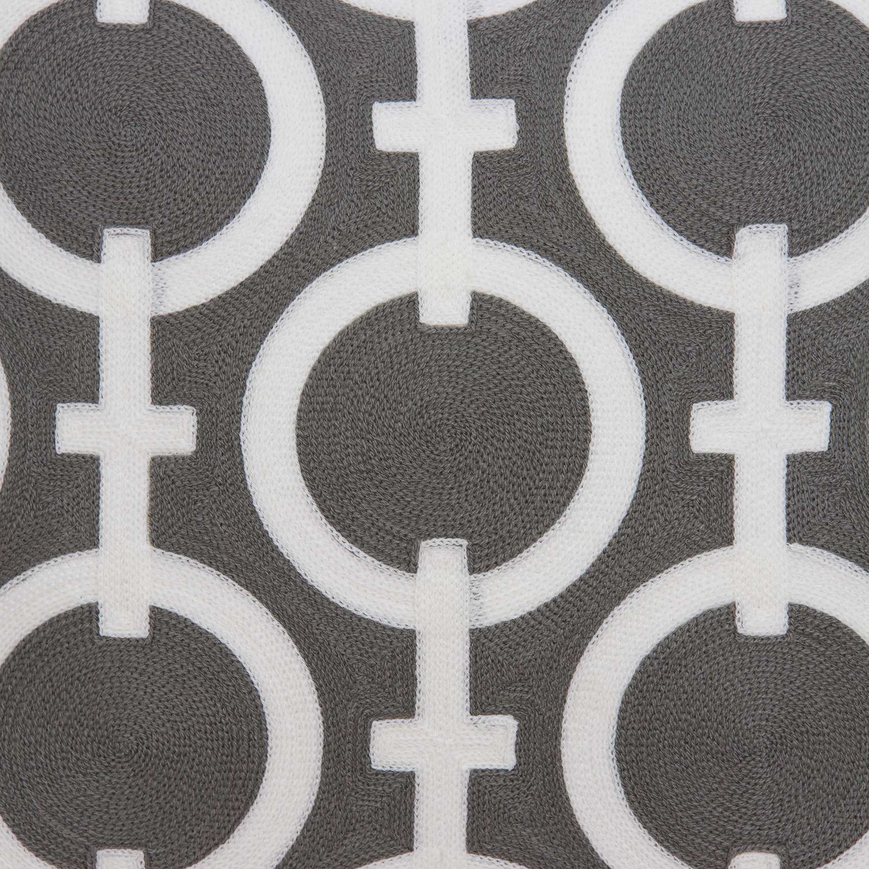 20" X 7" X 20" Transitional Gray And White Accent Pillow Cover With Poly Insert-7