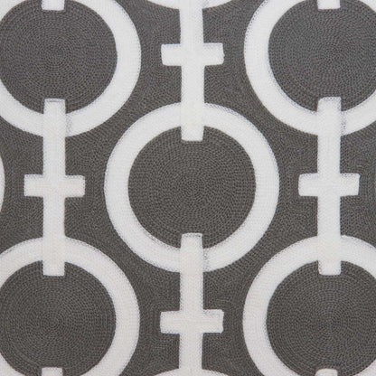 20" X 7" X 20" Transitional Gray And White Accent Pillow Cover With Poly Insert-7