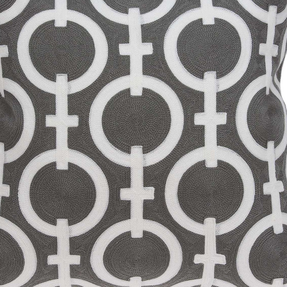 20" X 7" X 20" Transitional Gray And White Accent Pillow Cover With Poly Insert-6