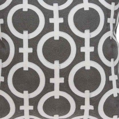 20" X 7" X 20" Transitional Gray And White Accent Pillow Cover With Poly Insert-6