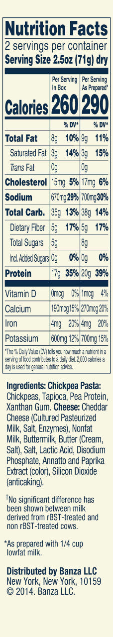 BANZA CHCKPEA MAC & CHED ( 6 X 5.5 OZ   )-2