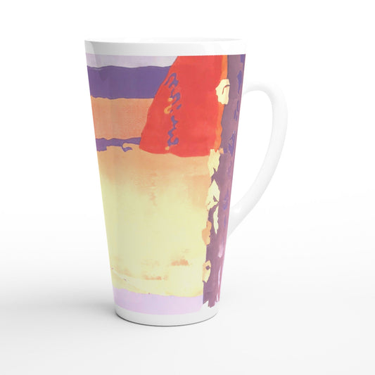 17oz White Ceramic Latte Mug | Coffee Cup with 'Spirit of the Southwest' Abstract Artwork by American Artist Barbara Cleary-0